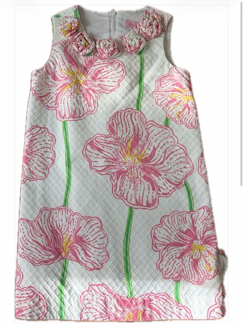 Lilly Pulitzer Girls Floral Shift Dress in Pink and Green